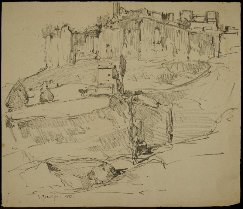 1923 - Profilo della città di Orvieto vista dalla Badia